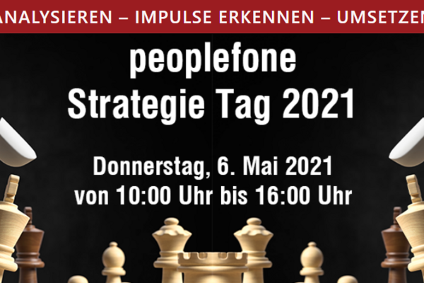 Werbebanner zum Strategie Tag mit Schachfiguren.