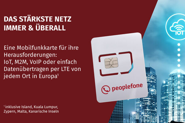 Werbung zur peoplefone DATASIM.